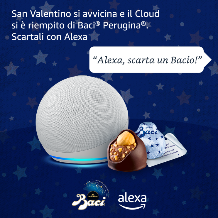 San Valentino si avvicina e il Cloud si è riempito di Baci Perugina. Scartali con Alexa. 