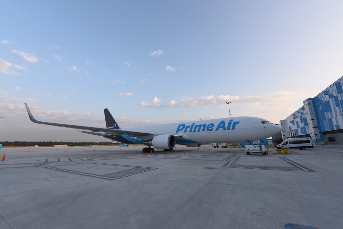 A view of a newly-opened Amazon Air hub
