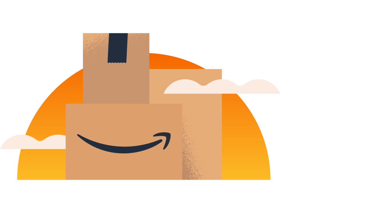 亚马逊发货的说明图片框灰色和白色背景。