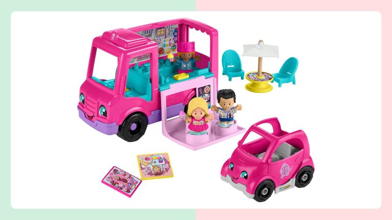 Fisher-Price Little People Barbie Toddler Toy Cupcake Truck Musical Playset