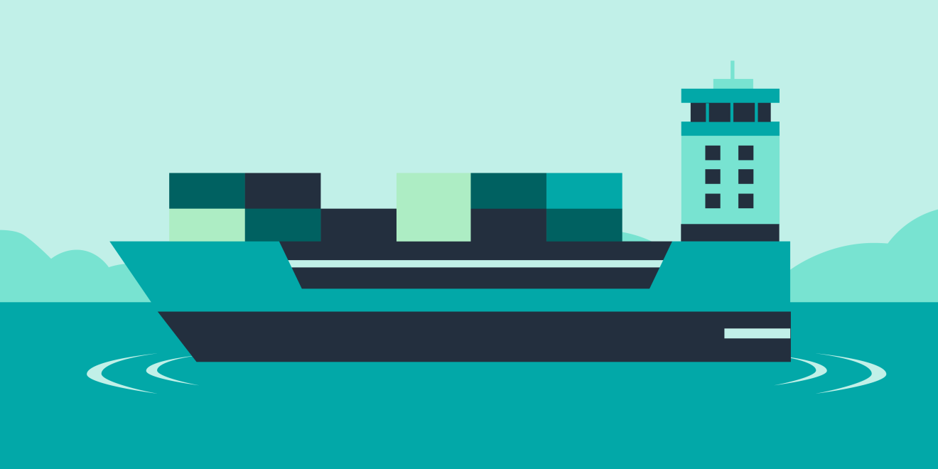 Illustration of a container ship