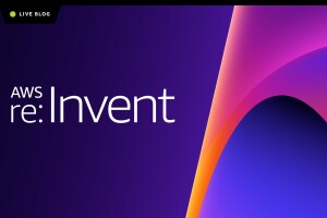 A graphic that includes AWS re:Invent branding.