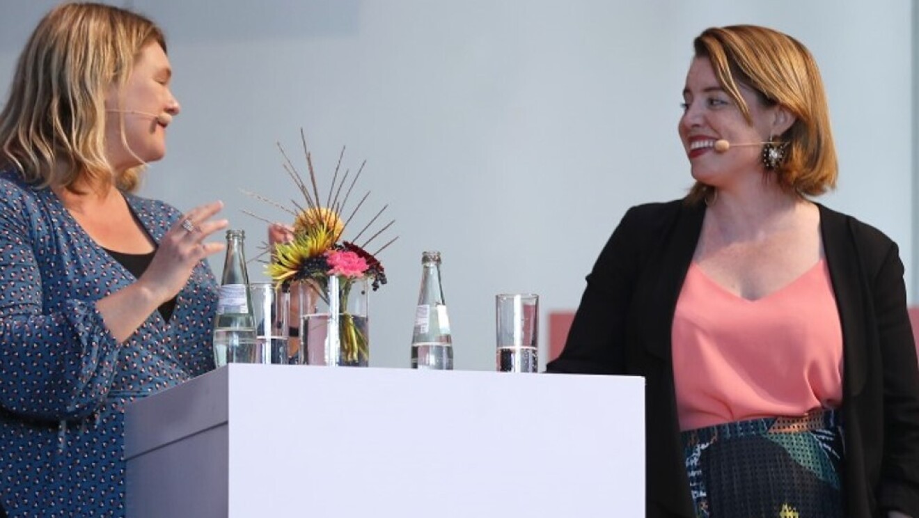 Stephenie Landry in a fireside chat at Amazon Academy Germany