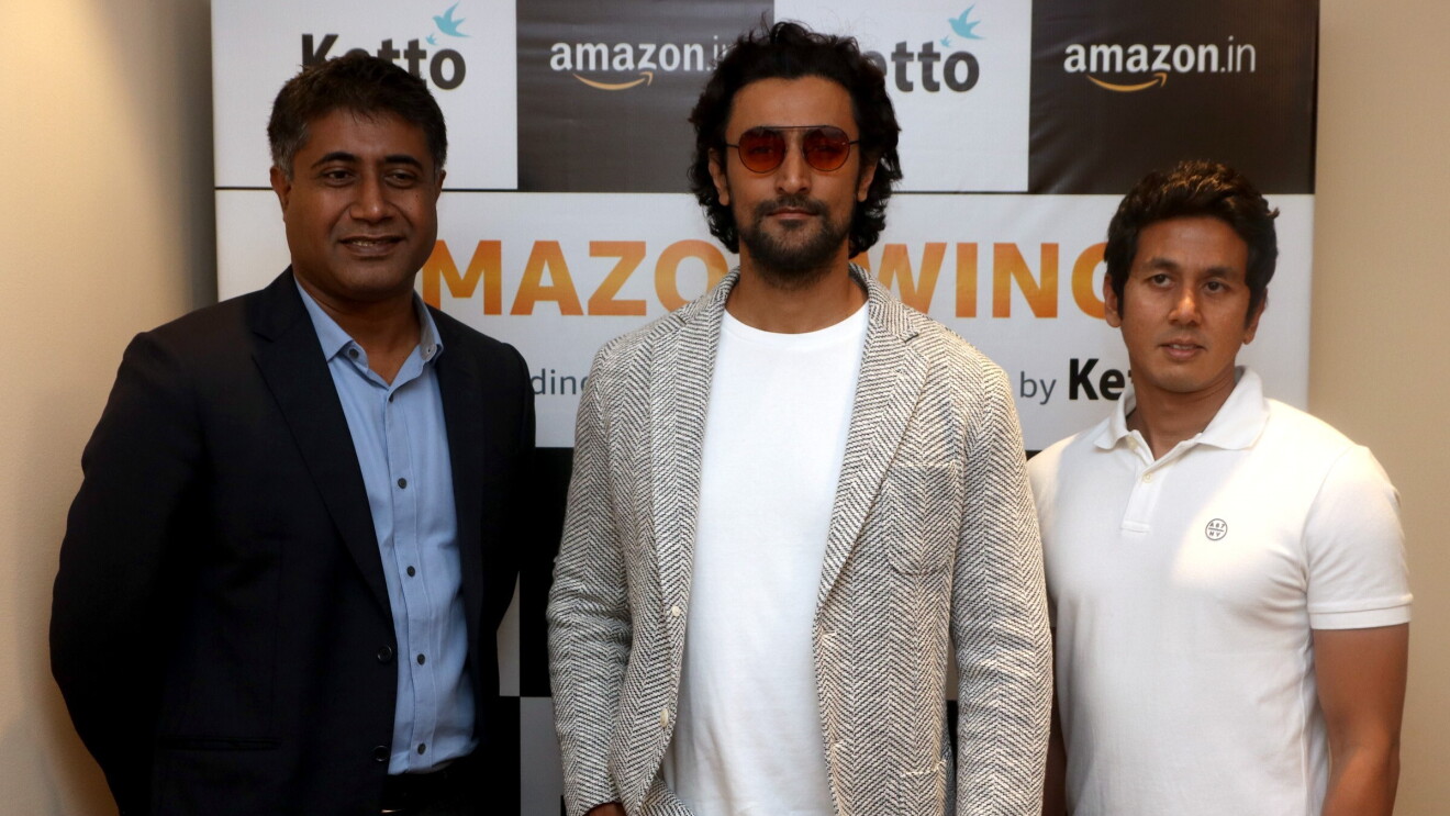 Gopal PIllai, VP Seller Services, Amazon India with the co-founders of the Ketto platform Kunal Kapoor and Zaheer Adenwala