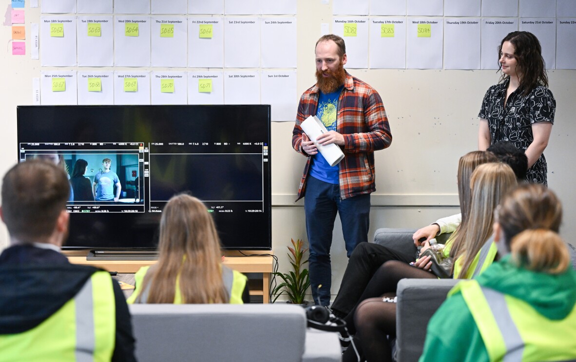 David Macpherson, creator and writer and Saffia Sage, script editor, The Rig