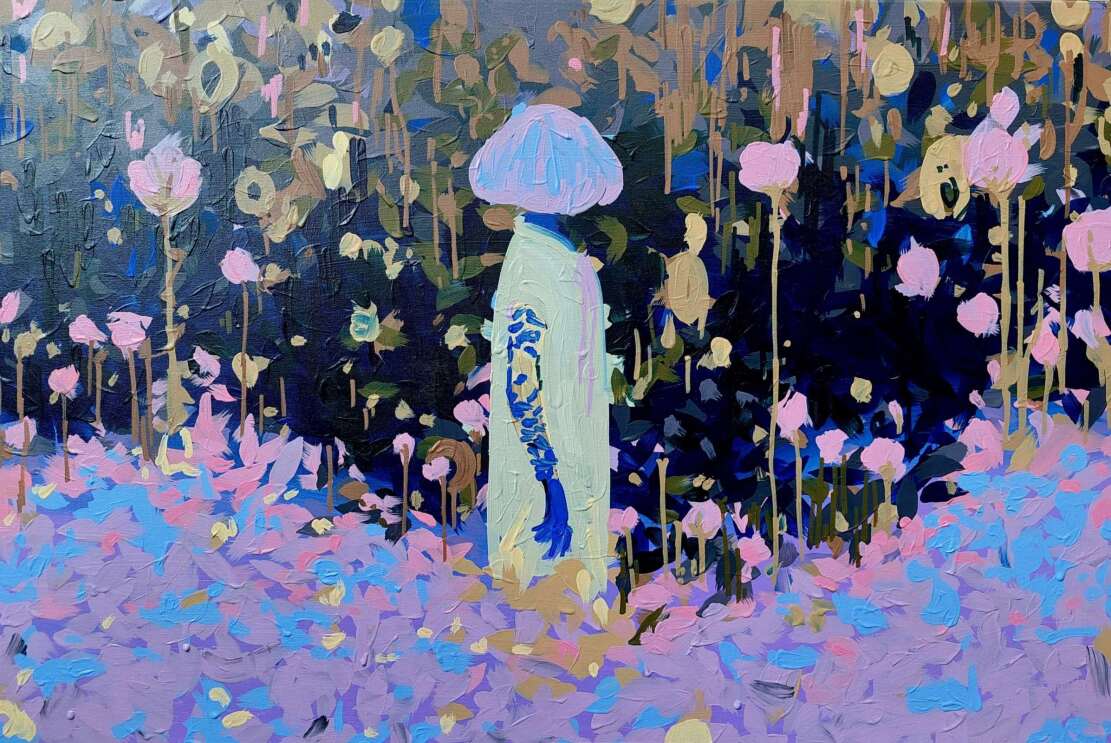 Acrylic painting made by robot