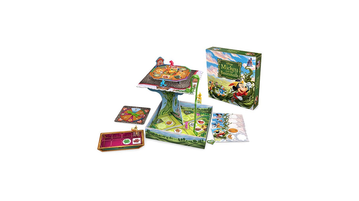 An image of a board game and its box. The game includes the board and several accessories and cards to accompany it.