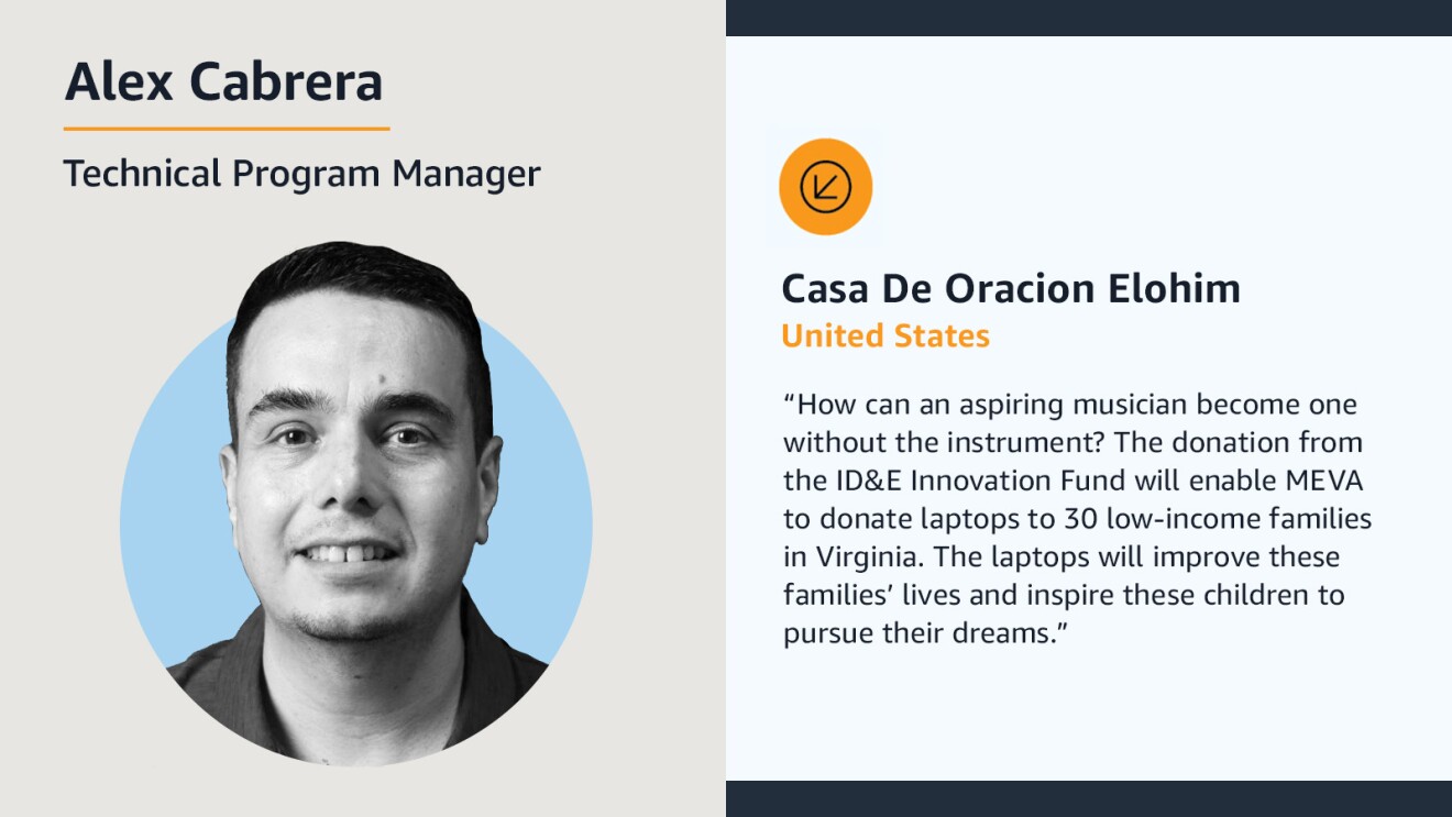 One of the employees working with AWS to support a charity of their choice.