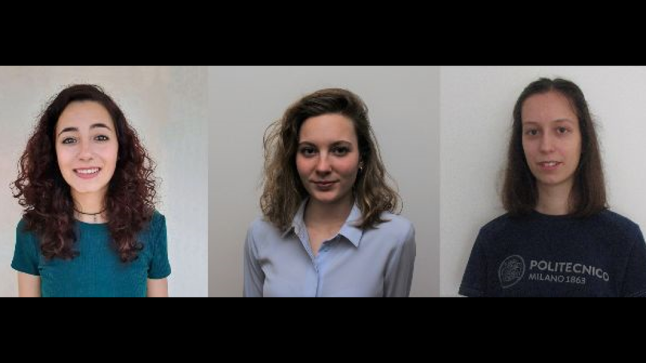 Collage di 3 foto delle vincintrici della borsa di studio di Amazon