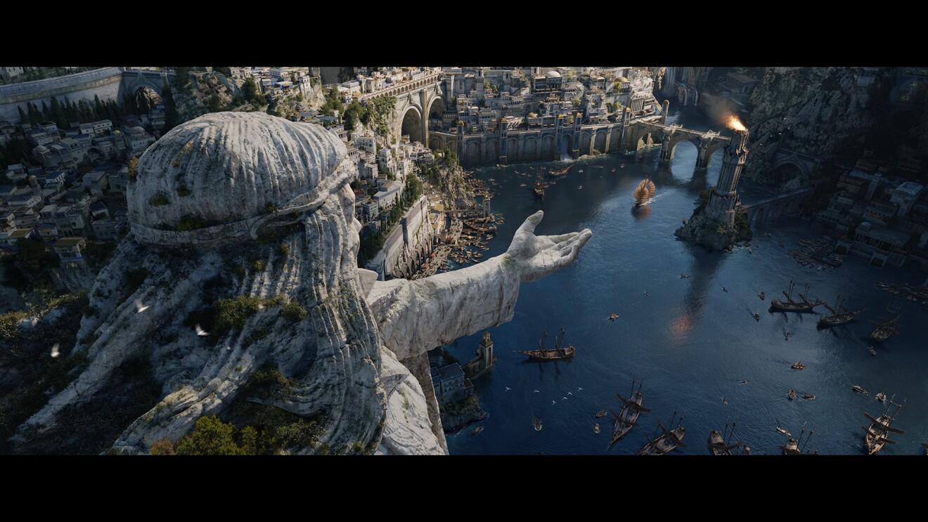 A still image from the new "The Lord of the Rings: The Rings of Power" series on Prime Video