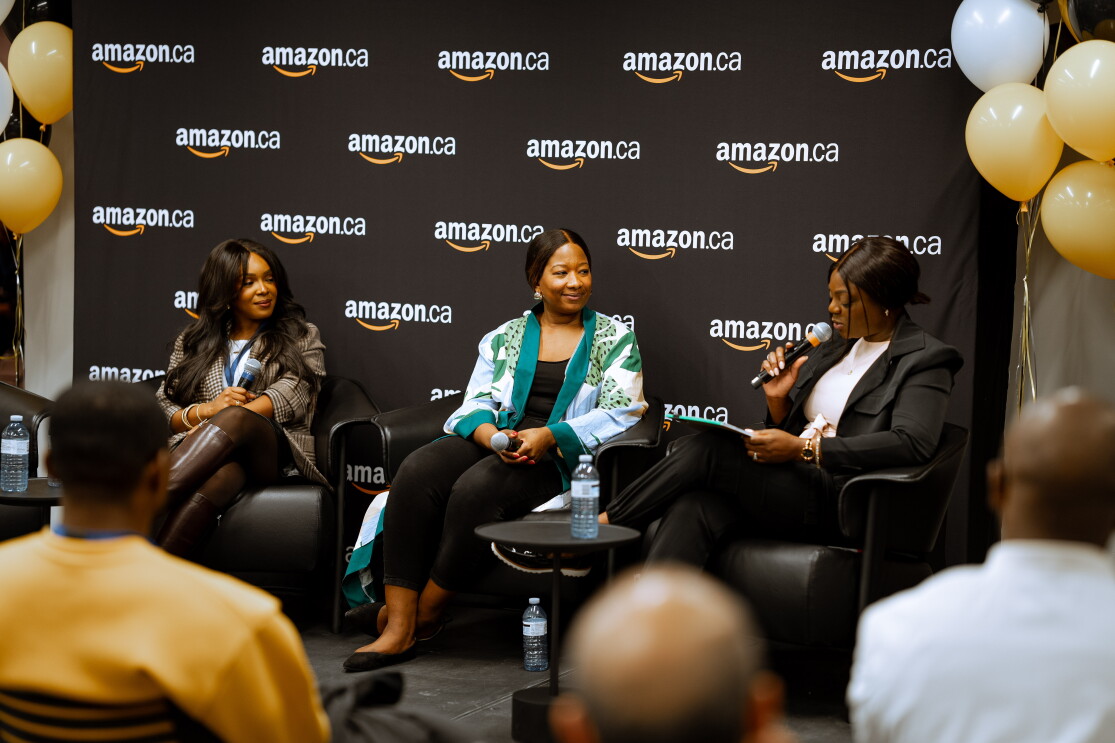 Medge Beauvoir, content creator, Joelle Bertrand, Senior Music Curator at Amazon Music Canada, and Lola Adeyemi from It's Souper and Olade Consulting