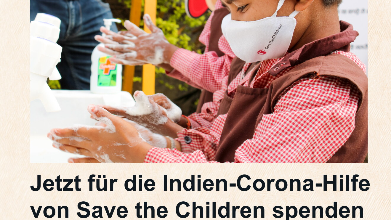 Jetzt für die Indien-Corona-Hilfe von Save the Children spenden
