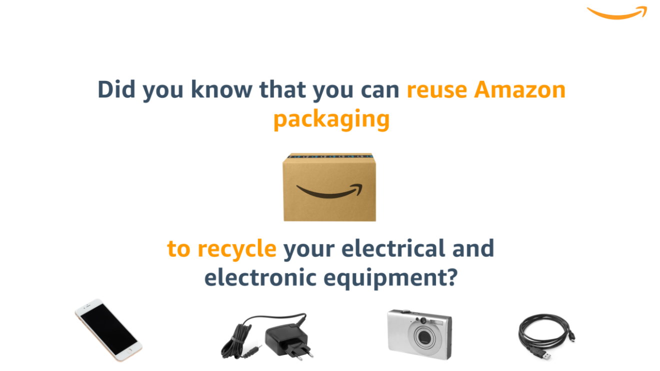 Reuse Amazon packaging to recycle electrical and electronic equipment 
