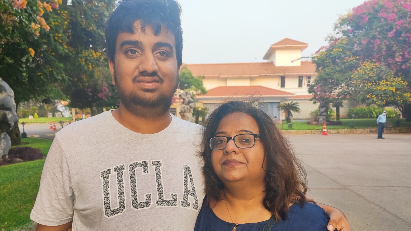 Shyamala Krishnan and her son Surya, who is a junior college student with ADHD and autism.  Alexa has become an indispensable digital assistant in their lives.