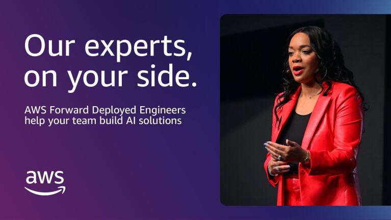 Francessca Vasquez, vice president of Frontier AI Engineering and Services, presenting at AWS event