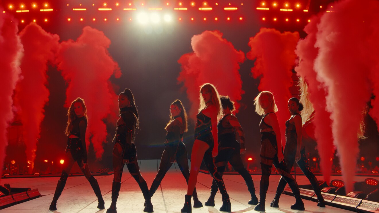 Taylor Swift dances on stage at her 2023 Eras Tour