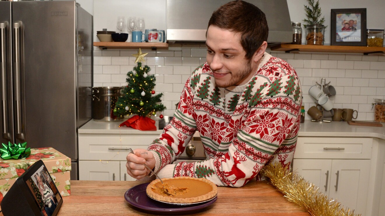 Pete Davidson and his grandfather using the Amazon Echo Show