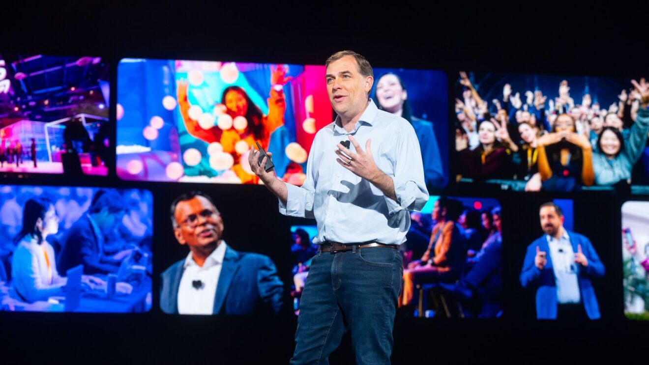 Matt Garman on stage speaking at re:Invent 2024
