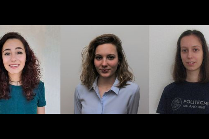 Collage di 3 foto delle vincintrici della borsa di studio di Amazon