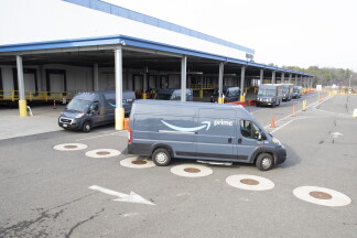 Vans Departing Delivery Station 