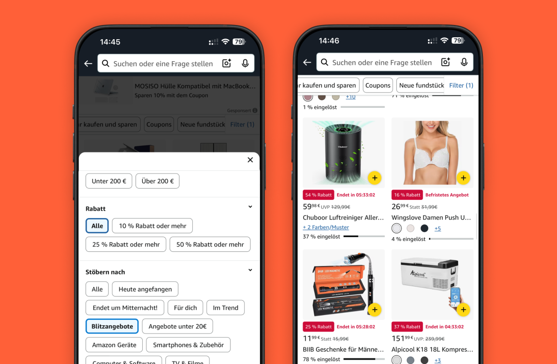Blitzangebote - iPhone Screen mit Blitzangeboten