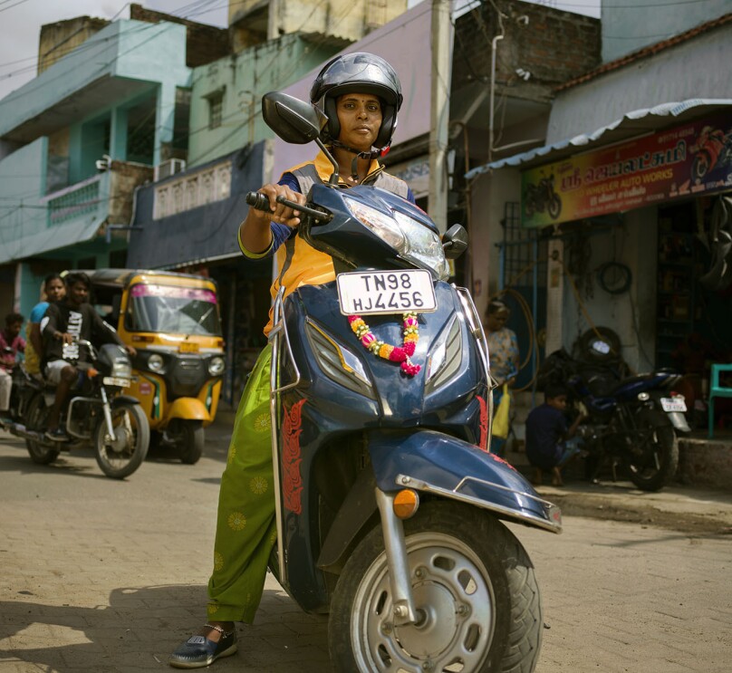 The women of the all-female delivery centers in India.