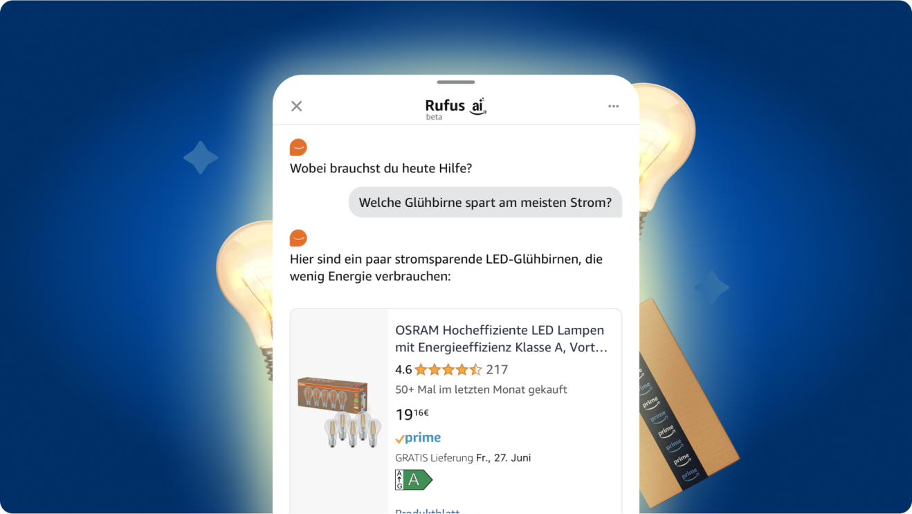 Handyscreen zeigt Rufus auf dem Bildschirm