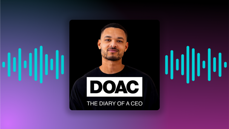 Podcast cover for 'DOAC: The Diary of a CEO' with host in black shirt