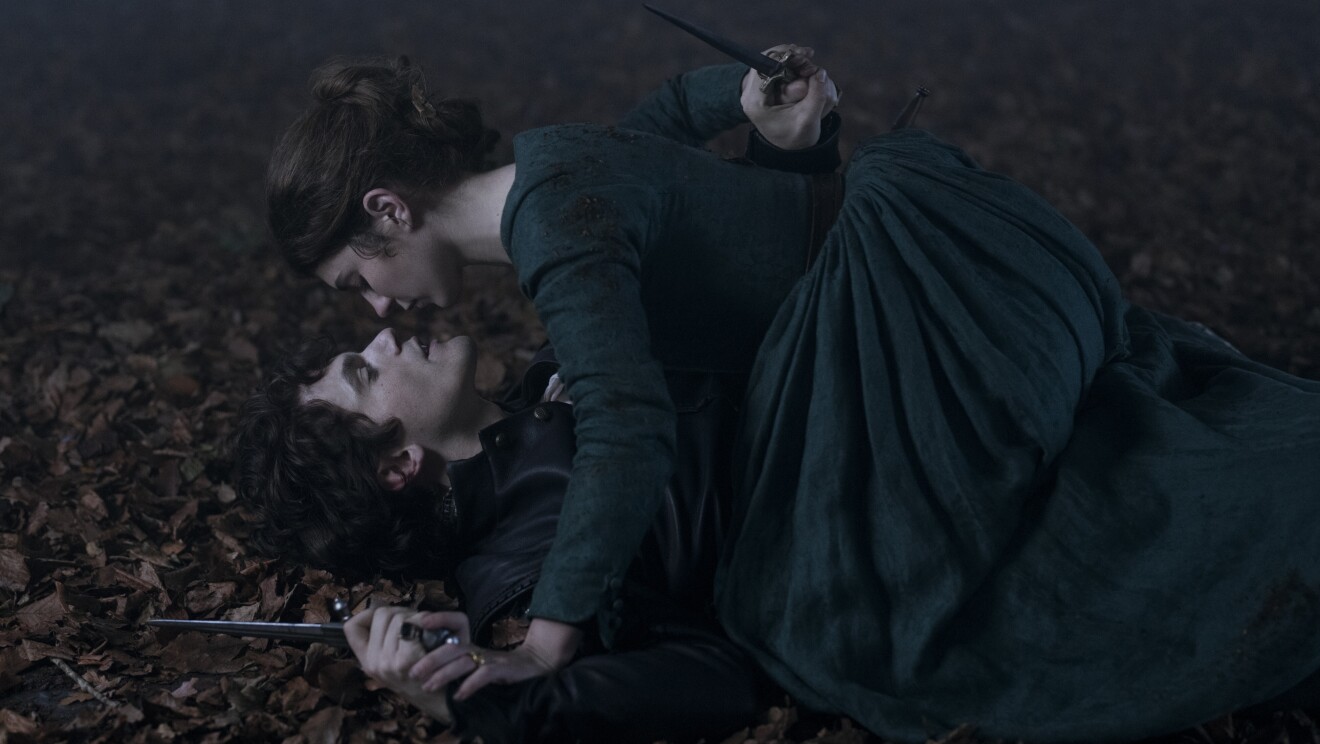 Emily Bader as Lady Jane Grey and Edward Bluemel as Guildford Dudley in 'My Lady Jane' on Prime Video
