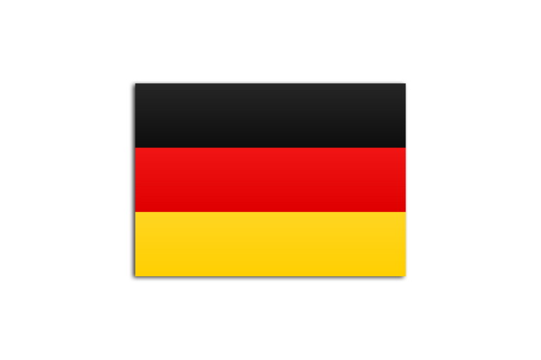 Flat flag of Germany on a white background