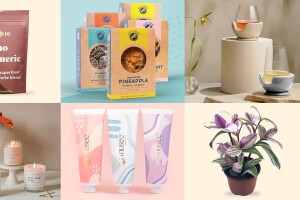 a collage of products from small businesses that sell on amazon, including the brands golde, musee, blue henry, and bubbleblooms