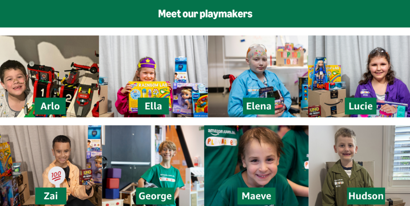 Eight Amazon Playmakers from the Starlight Children's Foundation 