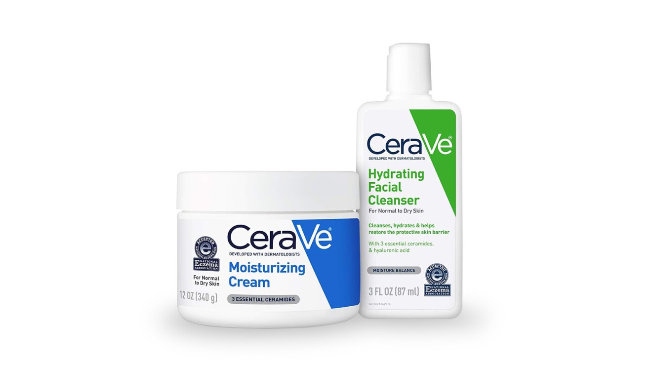 CeraVe保湿霜和水润洗面奶试用组合的图片。