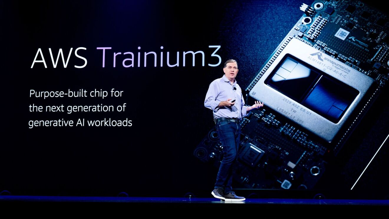 AWS CEO Matt Garman on stage at re:Invent.