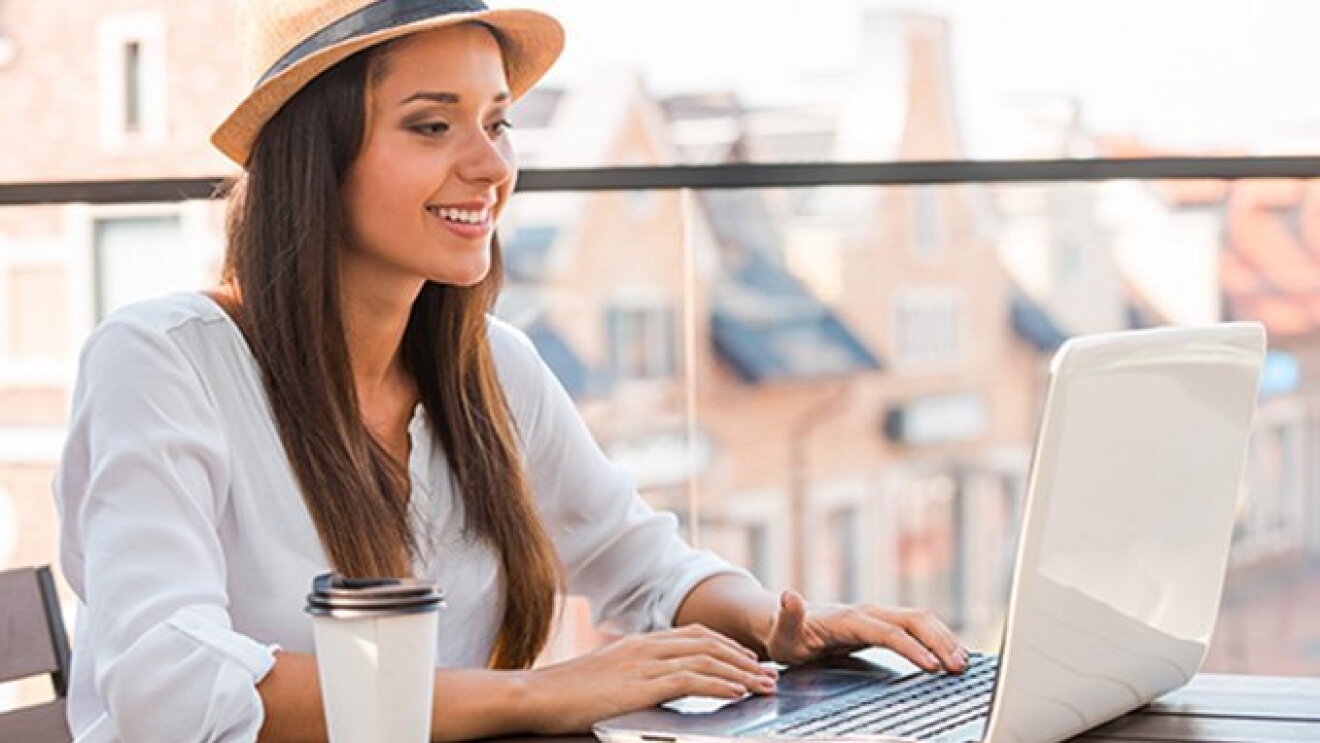 Woman working on her computer