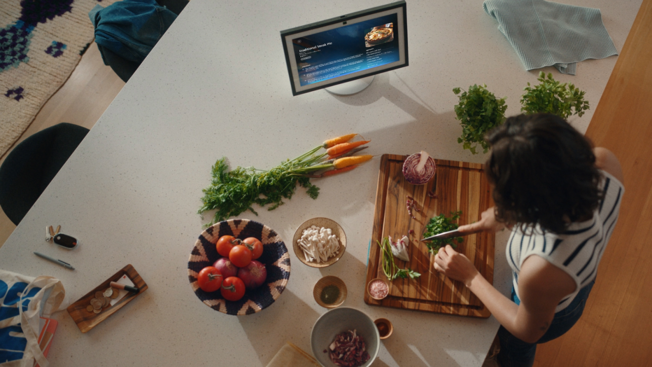 Woman using Alexa+ in the UK