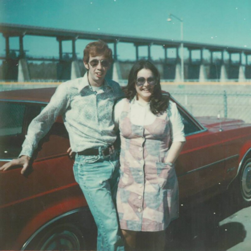 Vintage photograph of a married man and women from more than 30 years ago