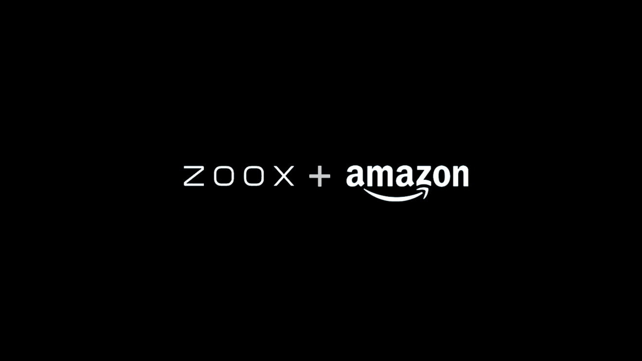 ZOOX + Amazon logos in white on black background