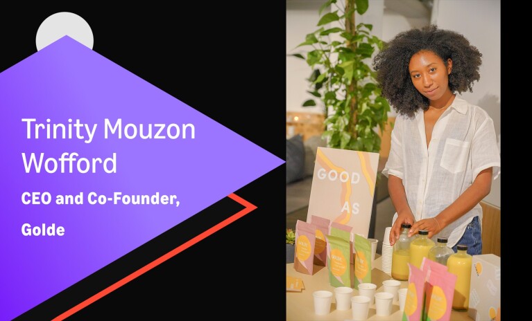 CEO and Co-founder of Golde showcasing product line