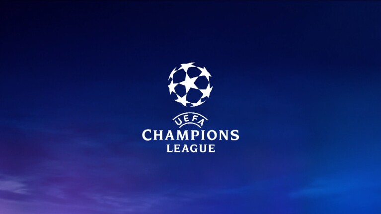 UEFA Champions League logo on dark blue background