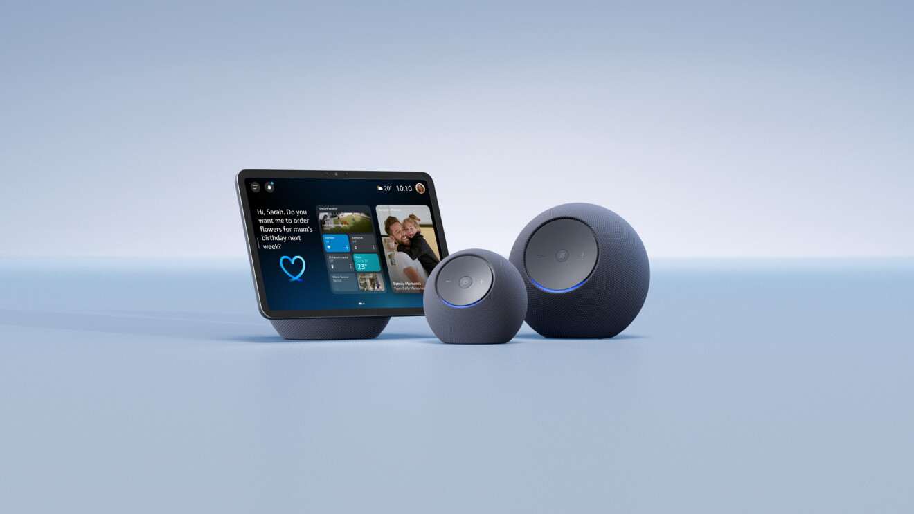 Amazon Devices against a light blue background
