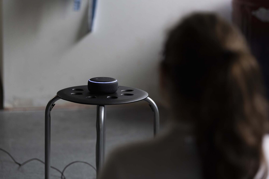 High school students practice mindful meditation while using the new Alexa skill, "Keep Calm"
