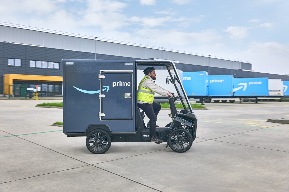 In neun deutschen Städten werden Pakete auch per E- Lastenfahrrad zugestellt.