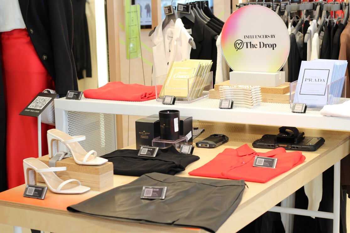 A display of clothing items from The Drop in the Amazon Style clothing store