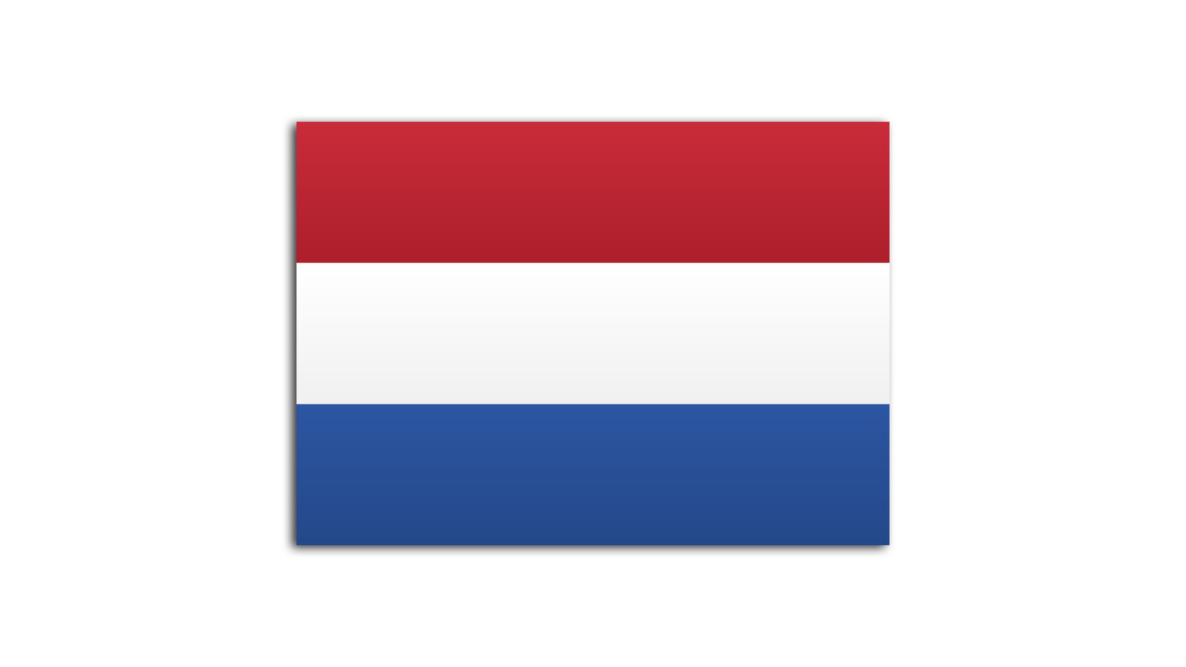 Flat flag of Netherlands on white background