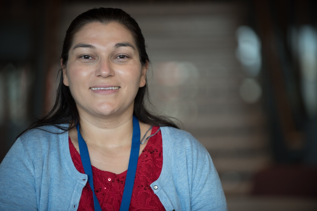 Daniela Cotoros, fulfilment centre employee at Amazon in Milton Keynes, pictured in the Amazon office in Seattle