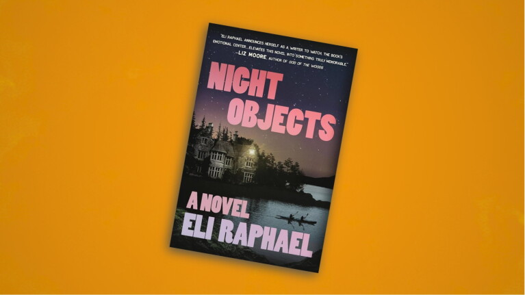 Night Objects novel by Eli Raphael featuring a mansion by a lake under starry sky