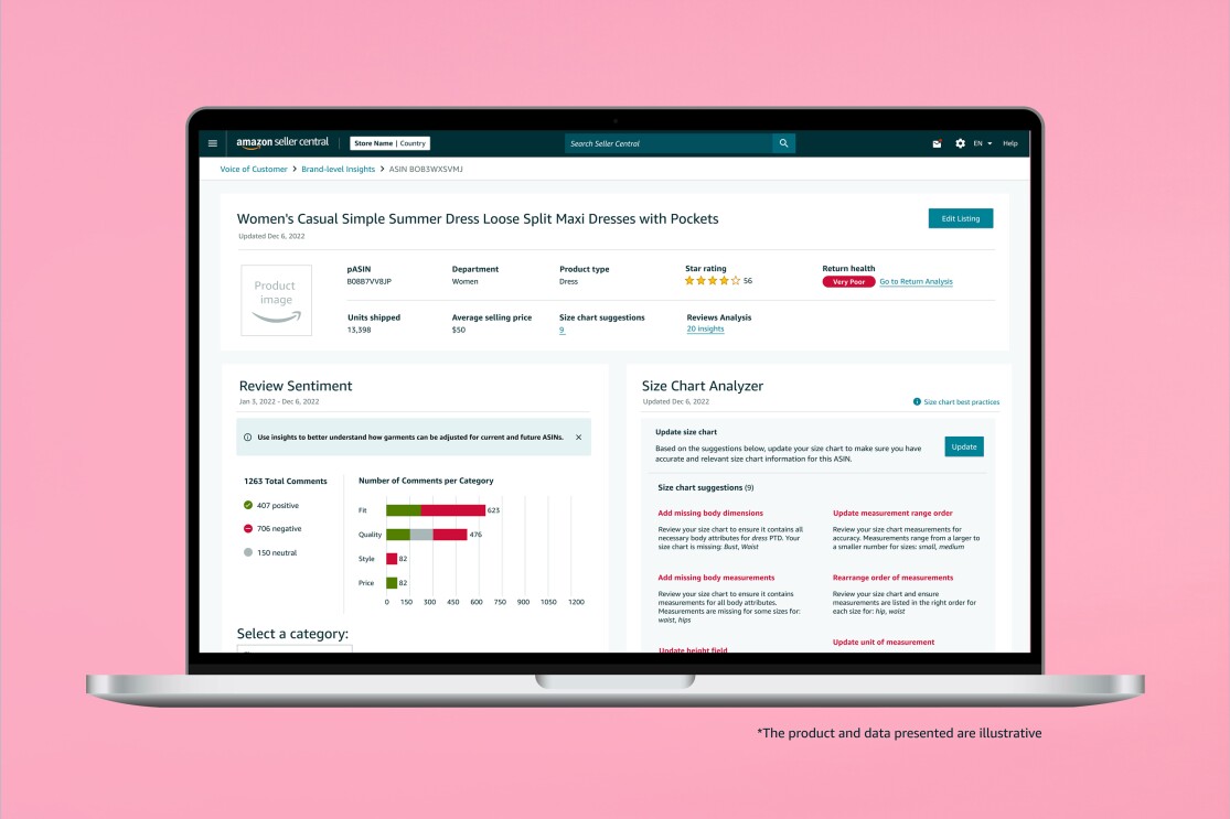 Customers using AI to find the best fit when shopping for Amazon Fashion.