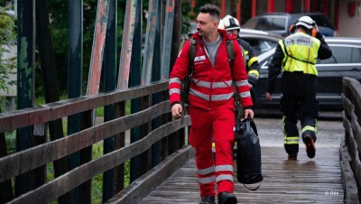 Rettungskräfte des ÖRK beim Hochwassereinsatz in Südösterreich