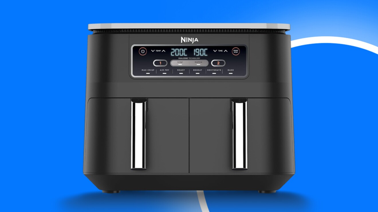 Ninja brand dual-basket air fryer with digital display